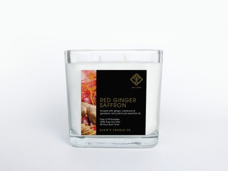 Red Ginger Saffron 100% Pure Soy Double Wick Candle For Cheap