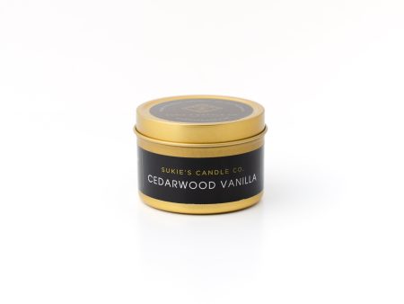 Cedarwood Vanilla 100% Pure Soy Travel Size Candle For Sale