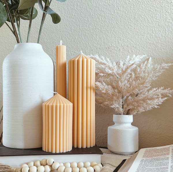 Woods Scented - Soy Wax Pillars (Neutral Colors) For Cheap