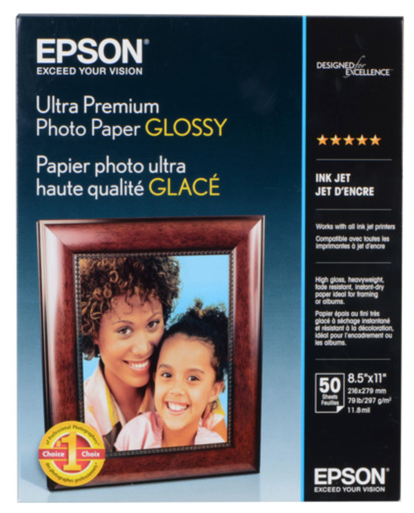 Epson Ultra Premium Photo Paper Glossy (8.5 x 11 , 50 Sheets) Supply