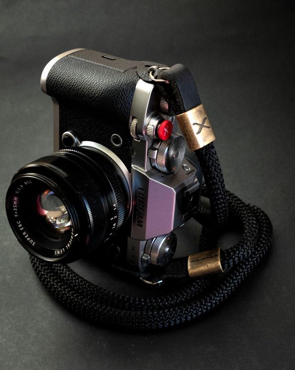 X Bronze - Black Rope -Black Leather Camera Strap Hot on Sale