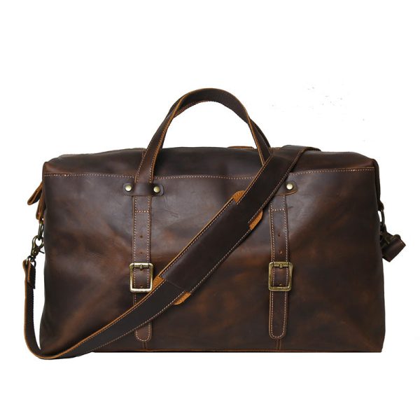 Leather Overnight Duffel Bag for Men on Sale