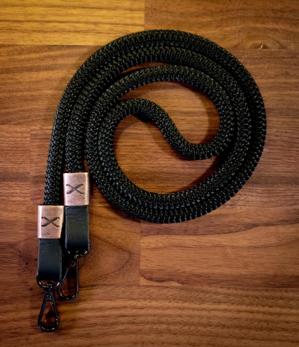 X Copper - Black Rope -Black Leather Camera Strap For Discount