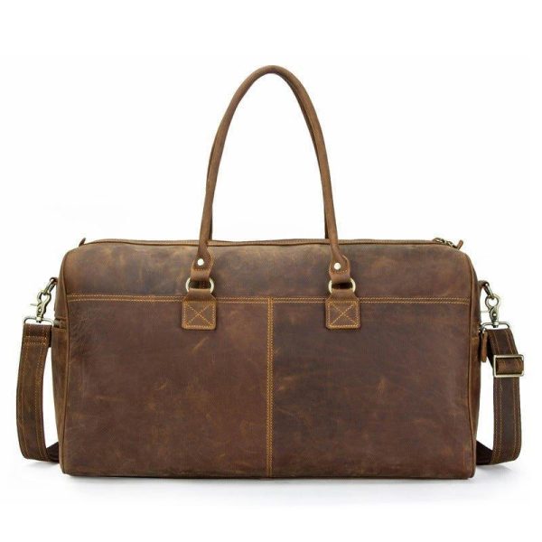 Brown Leather Duffle Bag Vintage Online Hot Sale