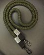 X Checkered Olive Black Rope -Black Leather Camera Strap - Silver X For Discount