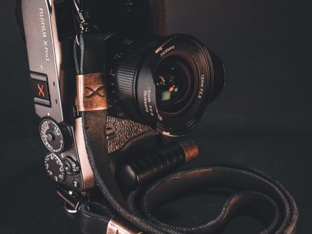 X Leather Camera Strap  Black - Copper X 15mm Online Sale