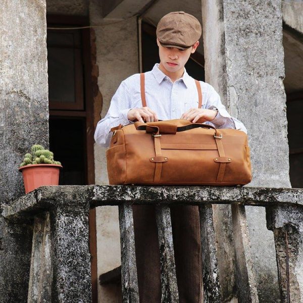 Mens Vintage Leather Duffle Bag Online Sale