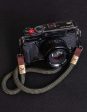 X  Checkered Olive Black Rope -Dark Brown Leather Camera Strap - Bronze X For Discount