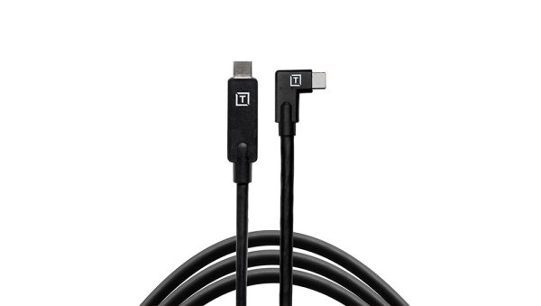 TetherPro 15′ USB-C to USB-C Right Angle Cable for Fujifilm & Hasselblad - Black For Sale