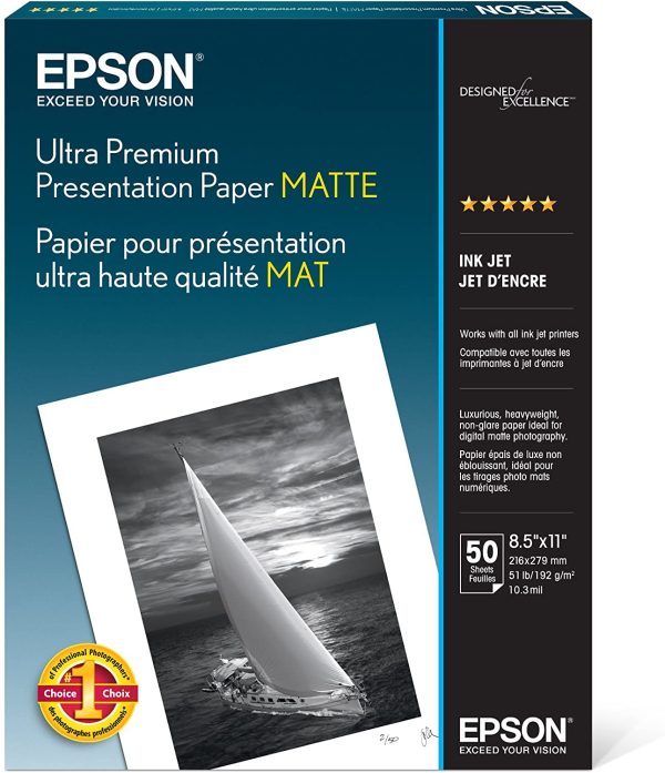 Epson Ultra Premium Presentation Paper Matte (8.5 x 11 , 50 Sheets) Online now