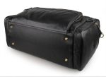 Black Leather Travel Duffle Bag Mens Large Fashion