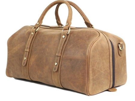 Woosir Leather Weekender Bag for Men Full-Open For Sale