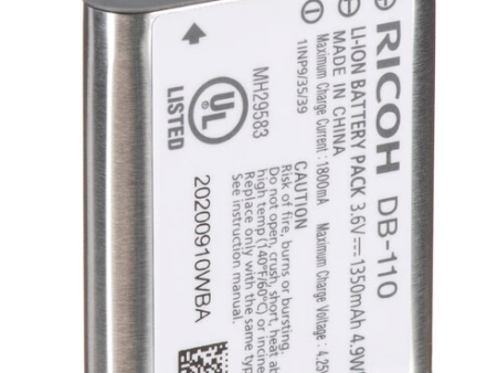 Ricoh DB-110 Rechargeable Lithium-Ion Battery (3.6V, 1350mAh) For Discount