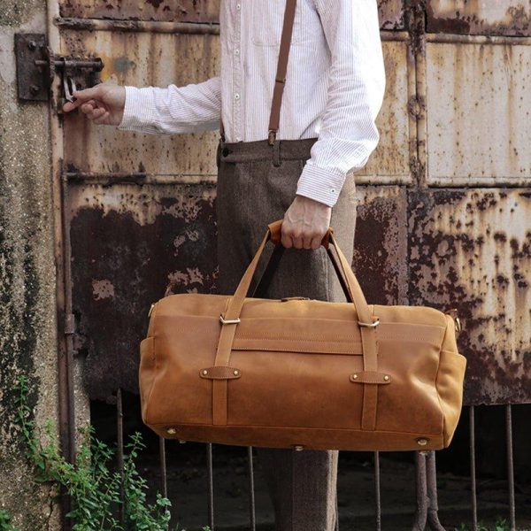 Mens Vintage Leather Duffle Bag Online Sale