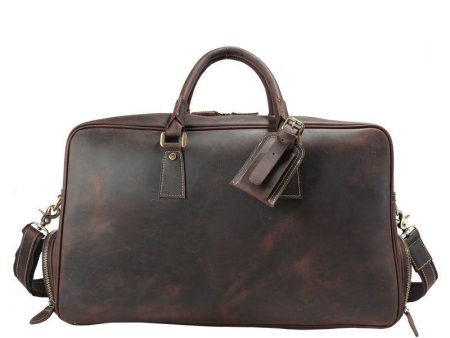 Woosir Crazy Horse Leather Weekend Bag Shoe Compartment Fashion