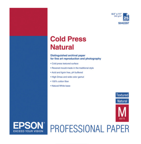 Epson Cold Press Natural Paper (8.5 x 11 , 25 Sheets) Online now