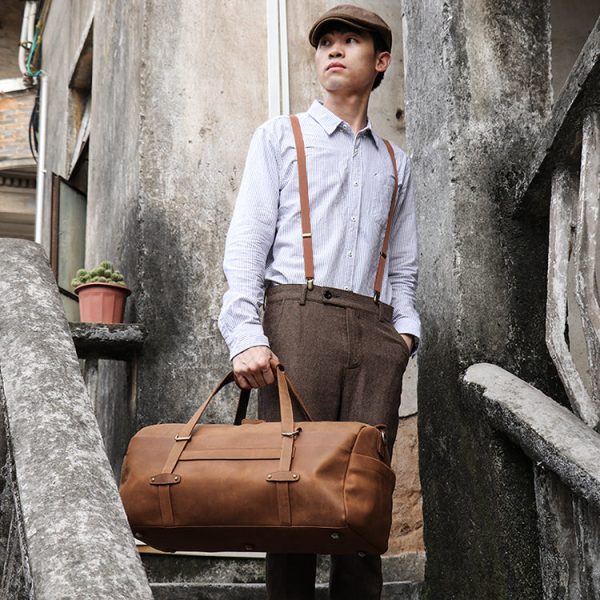 Mens Vintage Leather Duffle Bag Online Sale