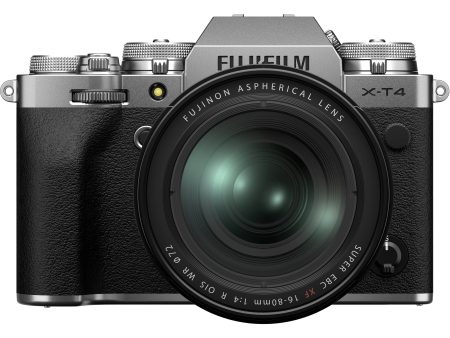 FUJIFILM X-T4 Mirrorless Camera Body with XF 16-80mm F4 Kit, Silver For Discount