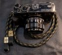 X  Snake Olive Black Rope -Black Leather Camera Strap - Bronze X Online Hot Sale