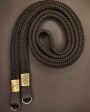 X  Black Flat Rope -Black Leather Camera Strap - Bronze X Hot on Sale