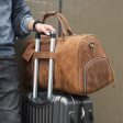 Leather Weekender Travel Bag with Shoe Compartment Sale