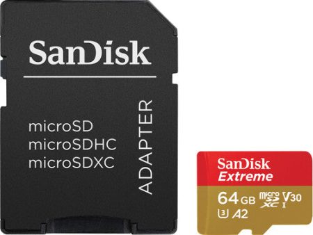 SanDisk Extreme 64gb MicroSD Card (speeds up to 160MB s and 60MB s) with Adapter For Cheap