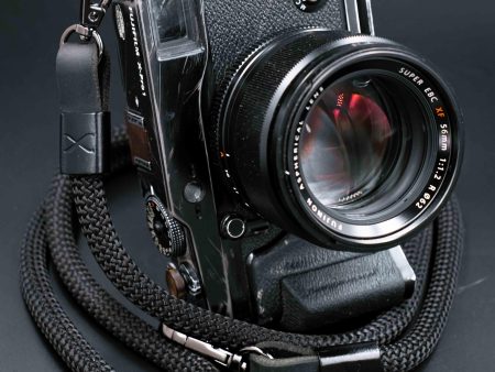 X  Black Strap - Black Leather - Black X -Camera Strap Fashion