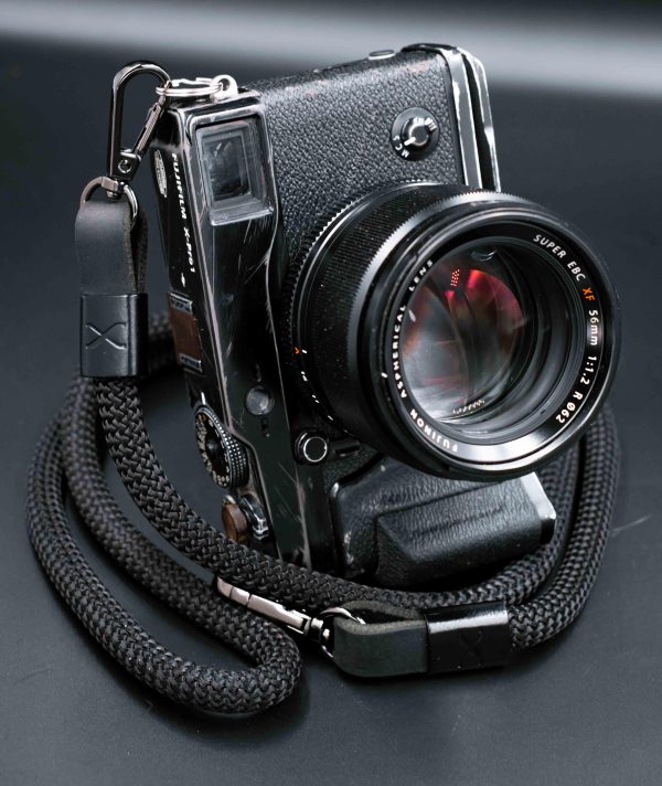 X  Black Strap - Black Leather - Black X -Camera Strap Fashion