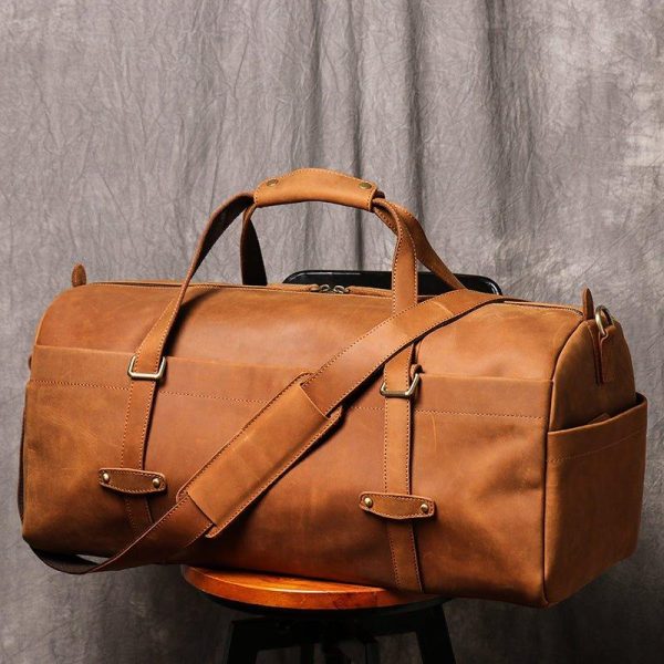 Mens Vintage Leather Duffle Bag Online Sale