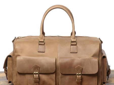 Vintage Leather Duffle Bag Fit 14-inch Laptop Sale