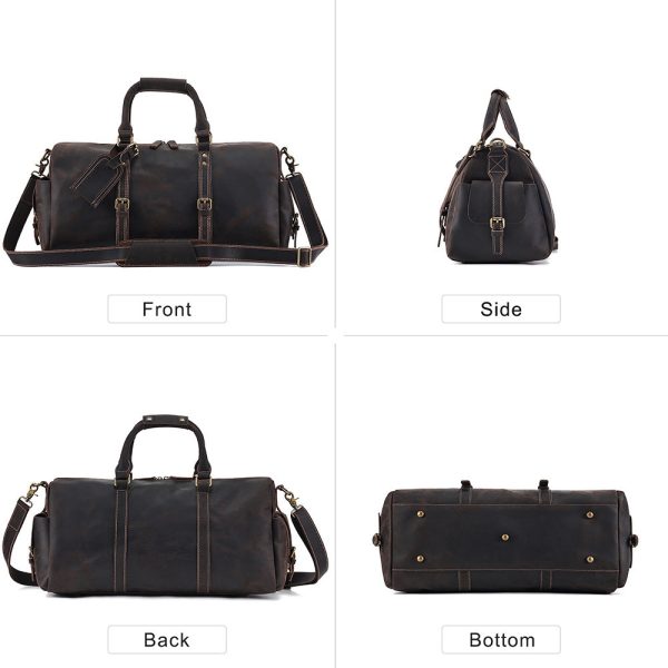 Vintage Leather Duffle Bag for Travel Gym For Discount