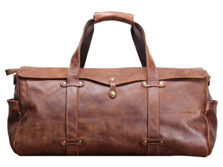 Vintage Leather Duffle Bag Mens Leather Weekender Online now