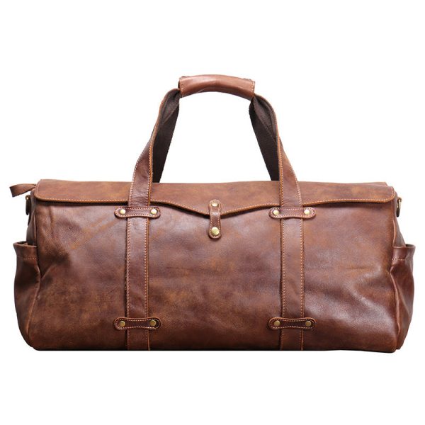 Vintage Leather Duffle Bag Mens Leather Weekender Online now