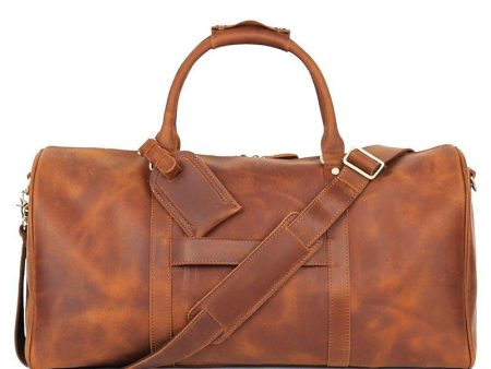 Large Leather Duffle bag With Trolley Sleeve Online Hot Sale