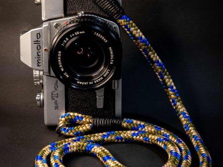 Blue Olive Gold Handmade Camera Strap Fashion