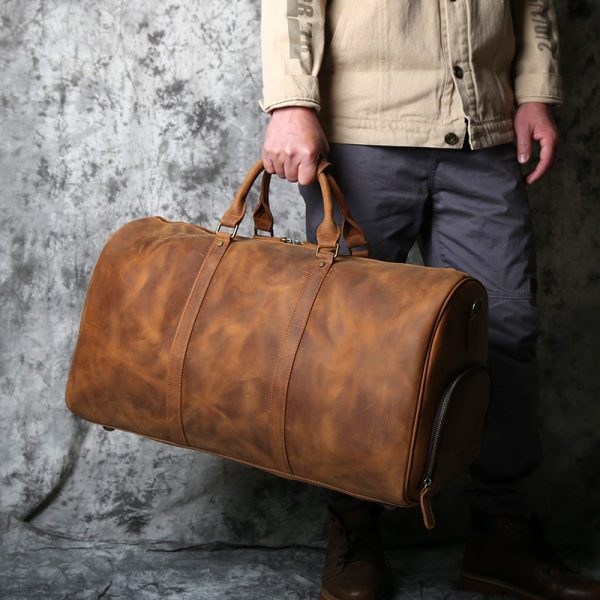 Leather Weekender Travel Bag with Shoe Compartment Sale