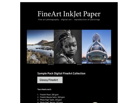 Hahnemühle Sample Pack Glossy FineArt (13x19”, 16 sheets) Hot on Sale